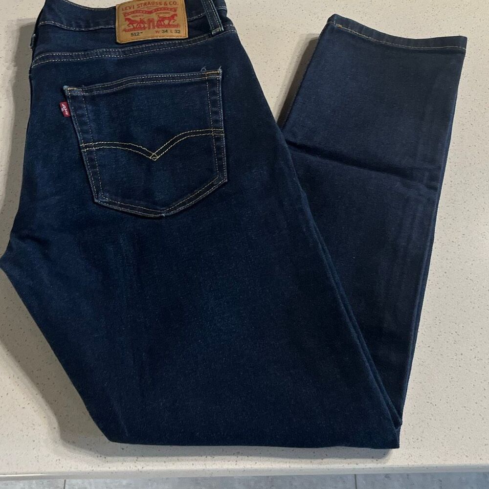 Levi’s 512 Slim Taper Fit Waterless Blue Jeans Denim Pants Trousers Tagged 34/32